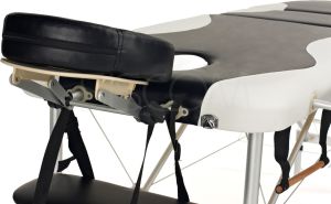 Bodyfit Łóżko do masażu 3 segmentowe aluminiowe czarno-białe (1038) 3