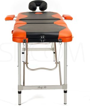 Bodyfit Łóżko do masażu 3 segmentowe aluminiowe czarno-pomarańczowe (1037) 3