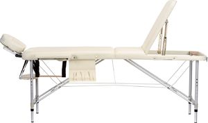 Bodyfit Stół, łóżko do masażu Aluminiowe 3 segmentowe beżowe XXL 2