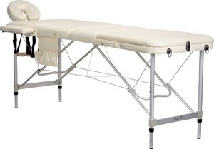 Bodyfit Stół, łóżko do masażu Aluminiowe 3 segmentowe beżowe XXL 3