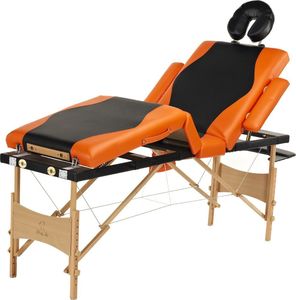 Bodyfit Łóżko do masażu 4 segmentowe dwukolorowe czarno - pomarańczowe (1045) 1