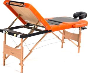 Bodyfit Łóżko do masażu 4 segmentowe dwukolorowe czarno - pomarańczowe (1045) 5