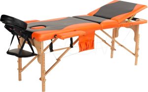 Bodyfit Łóżko do masażu 3 segmentowe czarno-pomarańczowe (1029) 1