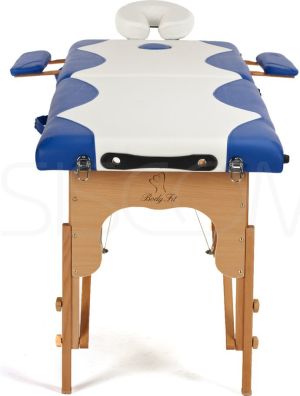 Bodyfit Łóżko do masażu 2 segmentowe dwukolorowe biało-niebieskie 2