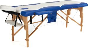 Bodyfit Łóżko do masażu 2 segmentowe dwukolorowe biało-niebieskie 3