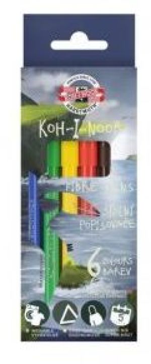 Koh I Noor Flamastry Dino 6 kolorów (254229) 1