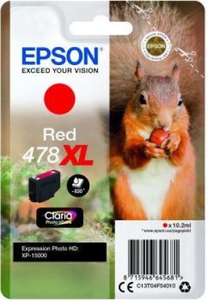Tusz Epson Oryginalny tusz 478XL Claria Photo HD, red (C13T04F54010) 2