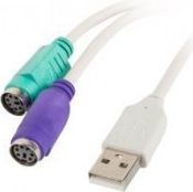 Adapter USB Lanberg USB - PS/2 x2 Biały  (AD-0025-W) 1