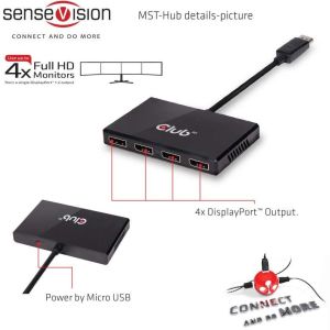 Club 3D Splitter 1x DisplayPort - 4x DisplayPort (CSV-6400) 5