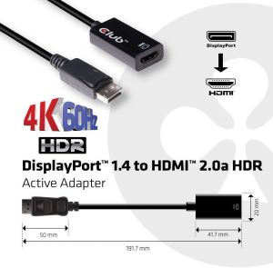 Kabel Club 3D DisplayPort - HDMI 0.2m czarny (CAC-1080) 3