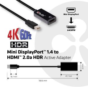 Adapter AV Club 3D DisplayPort Mini - HDMI czarny (CAC-1180) 3