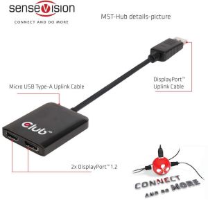 Club 3D Splitter 1x DisplayPort - 2x DisplayPort (CSV-6200) 8
