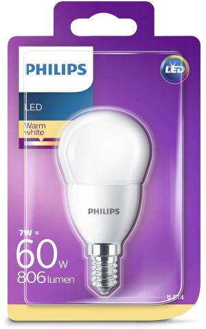 Philips LED 7W, 60W, P48, E14, WW, FR ND RF 2