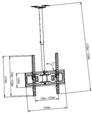 Art Uchwyt sufitowy AR-21L 32'' - 60'' 2