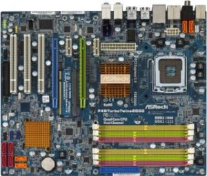 Płyta główna ASRock P45TurboTwins2000 (2xPCX/DZW/GLAN/SATA/DDR3/DDR2/CROSSFIRE) 1