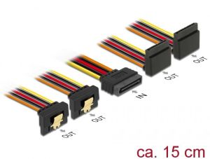 Delock SATA 15-pin - SATA 15-pin x4, 0.15m, Wielokolorowy (60153) 1