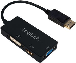 Adapter AV LogiLink DisplayPort - HDMI - D-Sub (VGA) - DVI-I czarny (CV0109) 2
