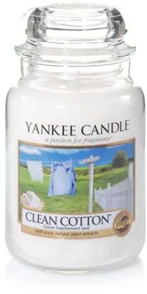 Yankee Candle Large Jar duża świeczka zapachowa Clean Cotton 623g 1