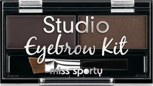 Miss Sporty Paleta do makijażu brwi Studio Eyebrow Kit 001 Medium Brown 1.1g 1