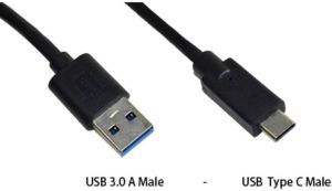Kabel USB Vakoss Typ C, 3.0, 1.8m, czarny (MLU668K) 1