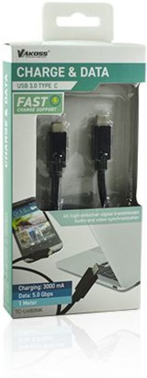 Kabel USB Vakoss Typ C, 3.0, 1m (TC-U680NK) 2