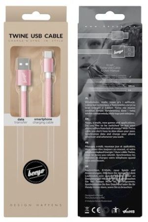 Kabel USB Beeyo USB-A - 1 m Biały (GSM032378) 2