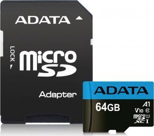 Karta ADATA Premier MicroSDXC 64 GB Class 10 UHS-I/U1 A1 V10 (AUSDX64GUICL10A1-RA1) 1