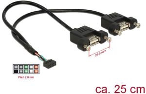 Delock USB zew. - USB wew., 0.25m, Czarny (84832) 1