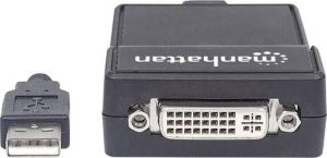Adapter USB Manhattan DVI USB, 0.26m, Czarny (152334) 2
