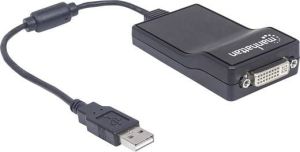 Adapter USB Manhattan DVI USB, 0.26m, Czarny (152334) 3