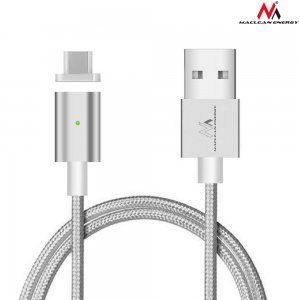 Kabel USB Maclean USB-A - USB-C 1 m Srebrny (MCE178) 1