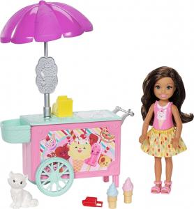 Lalka Barbie Mattel Club Chelsea - Stragan z lodami (FDB33) 1