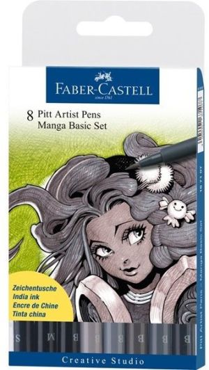 Faber-Castell Zestaw pisaków Pitt Artist Brush Manga, 8szt. (167107 FC) 1