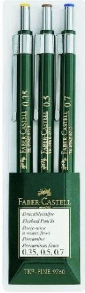 Faber-Castell Ołówek Automatyczny Tk-fine 3 Sztuki W Etui Plastikowym (0,35: 0,5: 0,7mm ) (136030 FC) 1