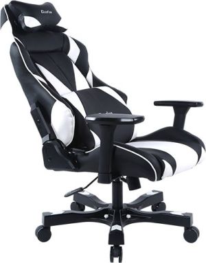 Fotel Clutch Chairz Gear Series Bravo czarno-biały (GRB66BW) 3