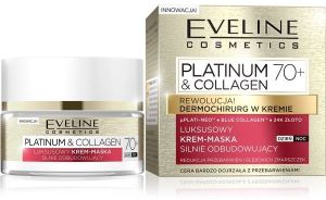 Eveline Platinum & Collagen 70+ Krem-maska silnie odbudowujący na dzień i noc 50ml 1