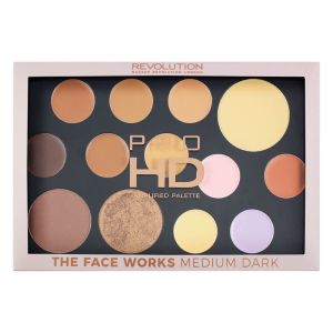 Makeup Revolution Pro HD Palette The Face Works Zestaw do makijażu twarzy medium/dark 2