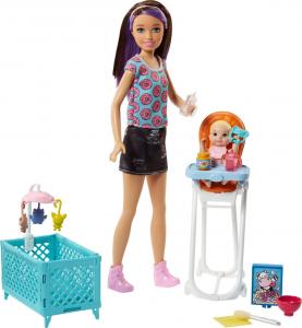 Lalka Barbie Mattel Skipper: Klub opiekunek - Opiekunka z niemowlakiem (FHY97/FHY98) 1