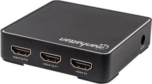 Manhattan splitter HDMI 2.0, UHD 4K, 3D, zasilanie AC (207591) 3