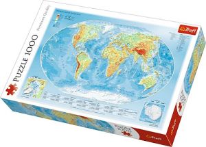 Trefl Puzzle 1000el - Mapa fizyczna świata (10463) 1
