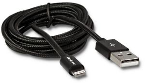 Kabel USB Qoltec Lightning, MFI, Wzmocniony, 1.5m, Czarny (50423) 1