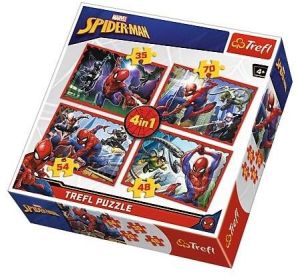 Trefl Puzzle 4w1 W sieci Spider-mana 1