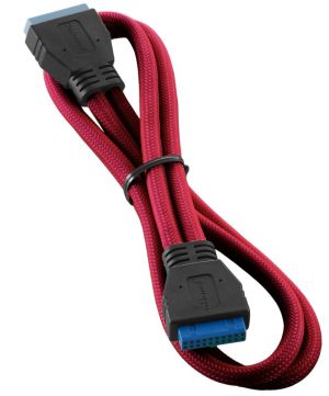 CableMod USB 19 pin - USB 20 pin, 0.5m, Czerwony (CM-CAB-IUS3-N50KR-R) 1