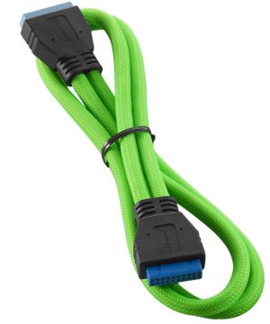 CableMod Kabel Przedłużając USB 3.0 do płyty głównej, ModMesh, 50cm, zielony (CM-CAB-IUS3-N50KLG-R) 1