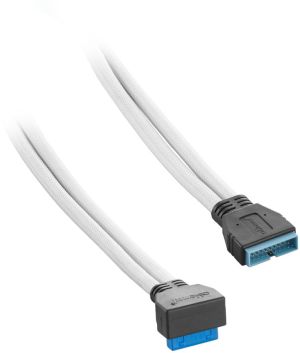 CableMod USB 19 pin - USB 20 pin, 0.5m, Biały (CM-CAB-RIU3-N50KW-R) 2