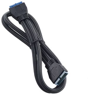 CableMod USB 19 pin - USB 19 pin, 0.5m, Czarno-biały (CM-CAB-IUS3-N50KC-R) 1