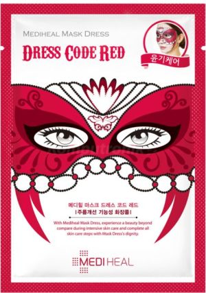 MEDIHEAL Dress Code Red Maska karnawałowa rozświetlająco-odmładzająca do twarzy 24ml 1