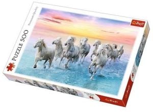Trefl Puzzle 500 Białe konie w galopie (268980) 1