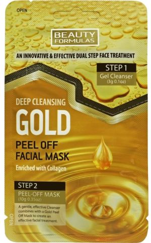 Beauty Formulas Głęboko oczyszczająca złota maska do twarzy peel-off 10g 1