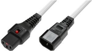 Kabel zasilający Digitus IEC LOCK 3x1mm2 IEC C14/IEC C13 prosty M/Ż 3m biały (IEC-PC1076) 1